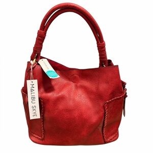 NWT Malibu Skye Burgundy Vegan Leather Shoulder Bag - PETA-Approved, Stitch Fix